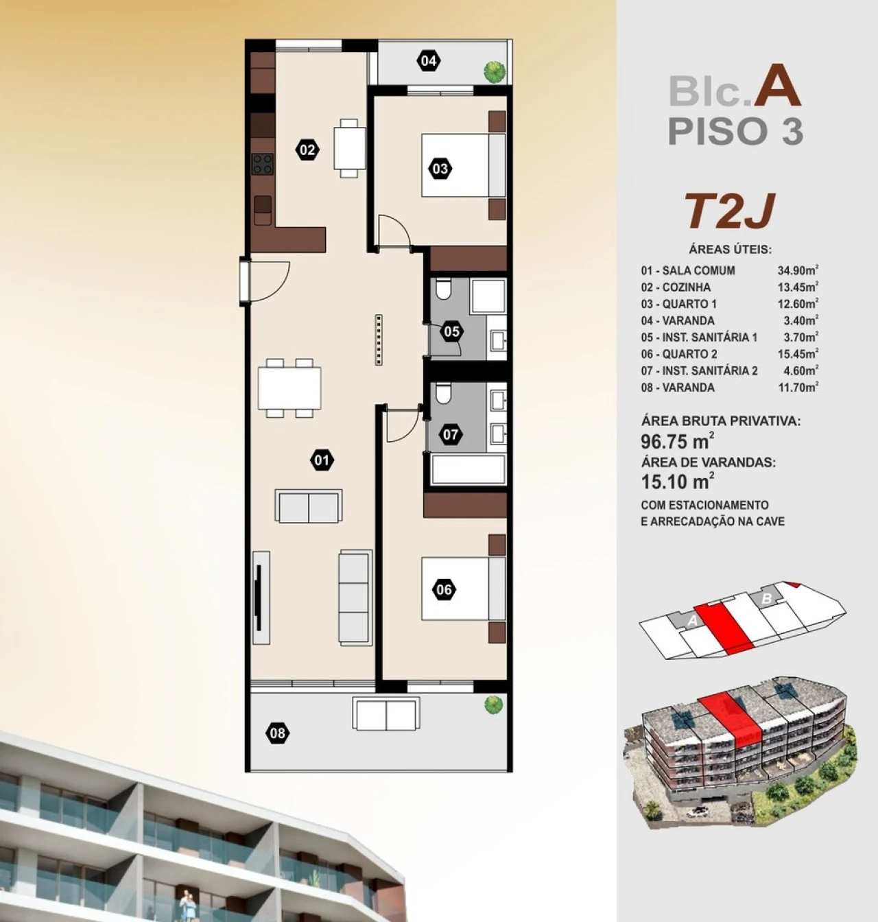 Apartamento T2 para Venda em Camara de Lobos Foto 12