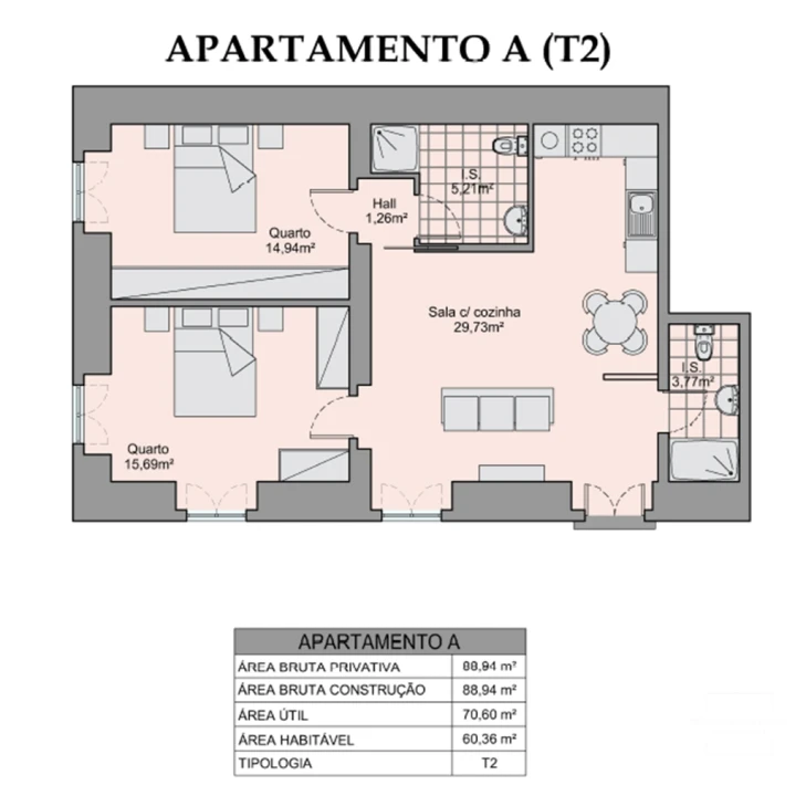 Apartamento T1 para Venda em Vila Real de Santo Antonio Foto 7