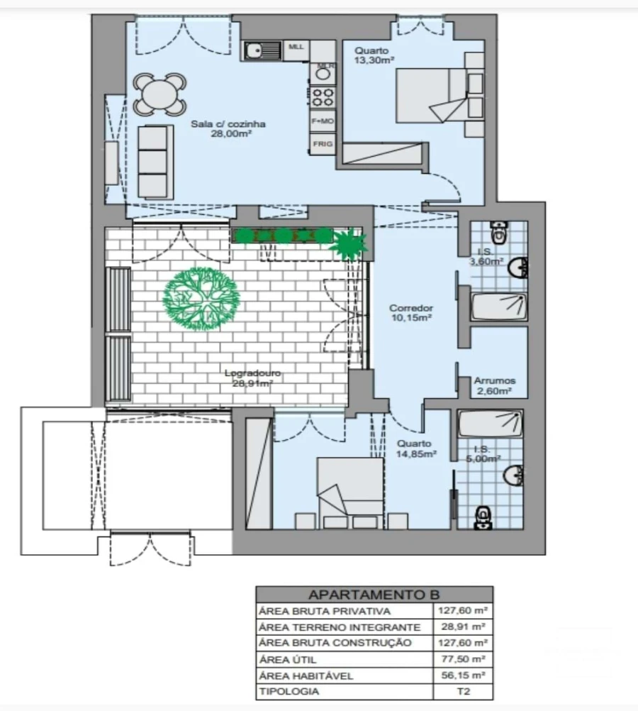 Apartamento T2 para Venda em Vila Real de Santo Antonio Foto 8