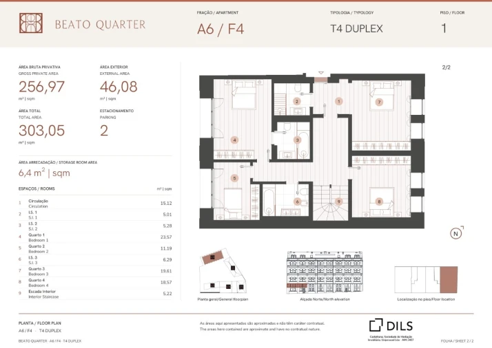 Apartamento T4 para Venda em Beato Planta 2