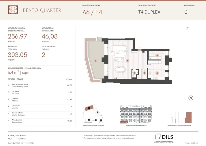 Apartamento T4 para Venda em Beato Planta 1