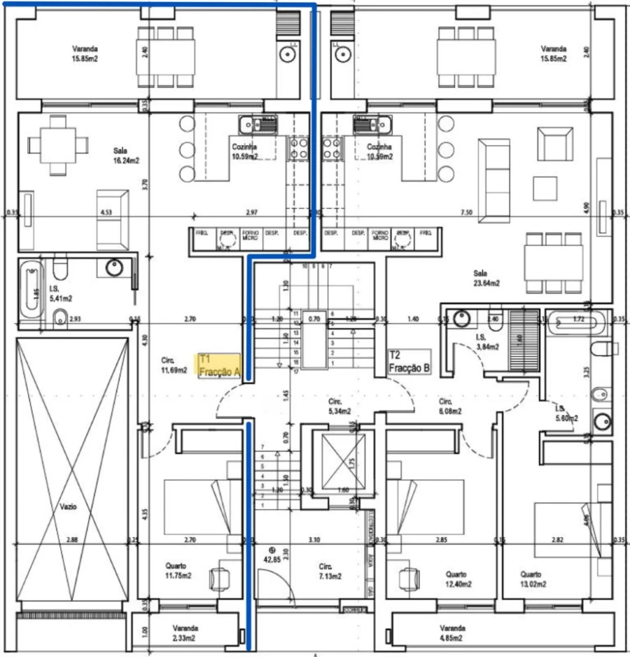 Apartamento T1 para Venda em Corroios Planta 1