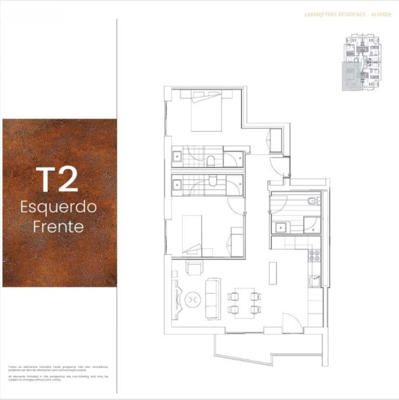 Apartamento T2 para Venda em Laranjeiro e Feijó Planta 2