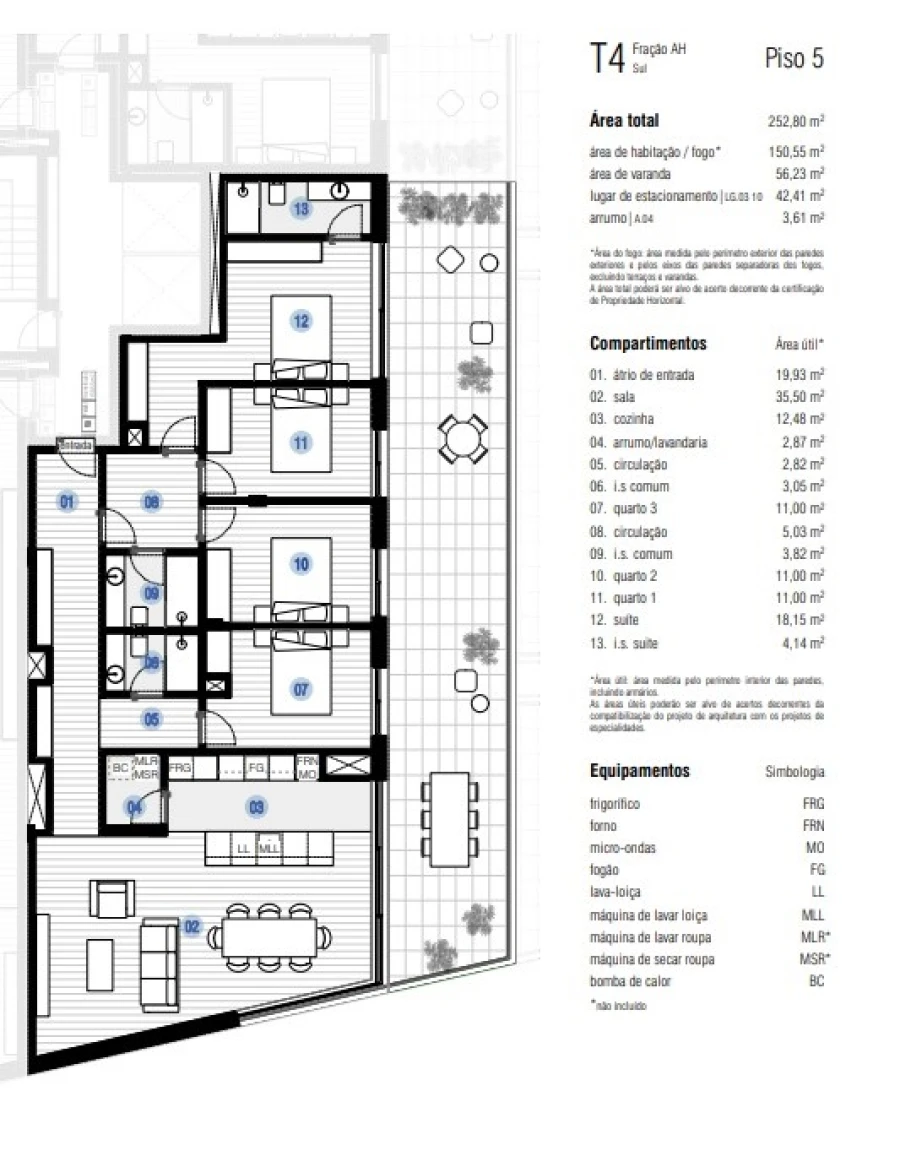 Apartamento T4 para Venda em Canidelo Planta 1
