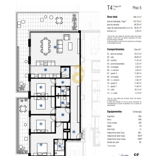 Apartamento T4 para Venda em Canidelo