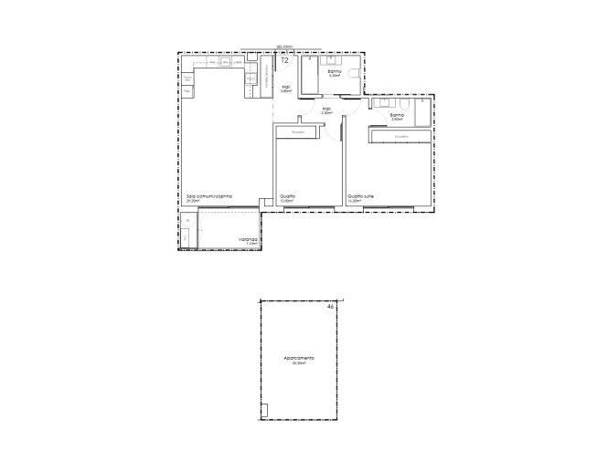 Apartamento T2 para Venda em São João da Madeira Planta 1