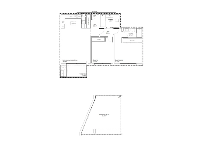 Apartamento T2 para Venda em São João da Madeira Planta 1
