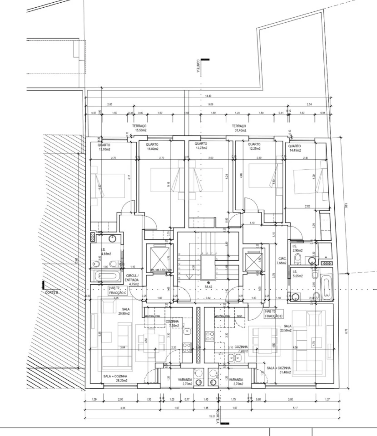 Apartamento T2 para Venda em Corroios Planta 2