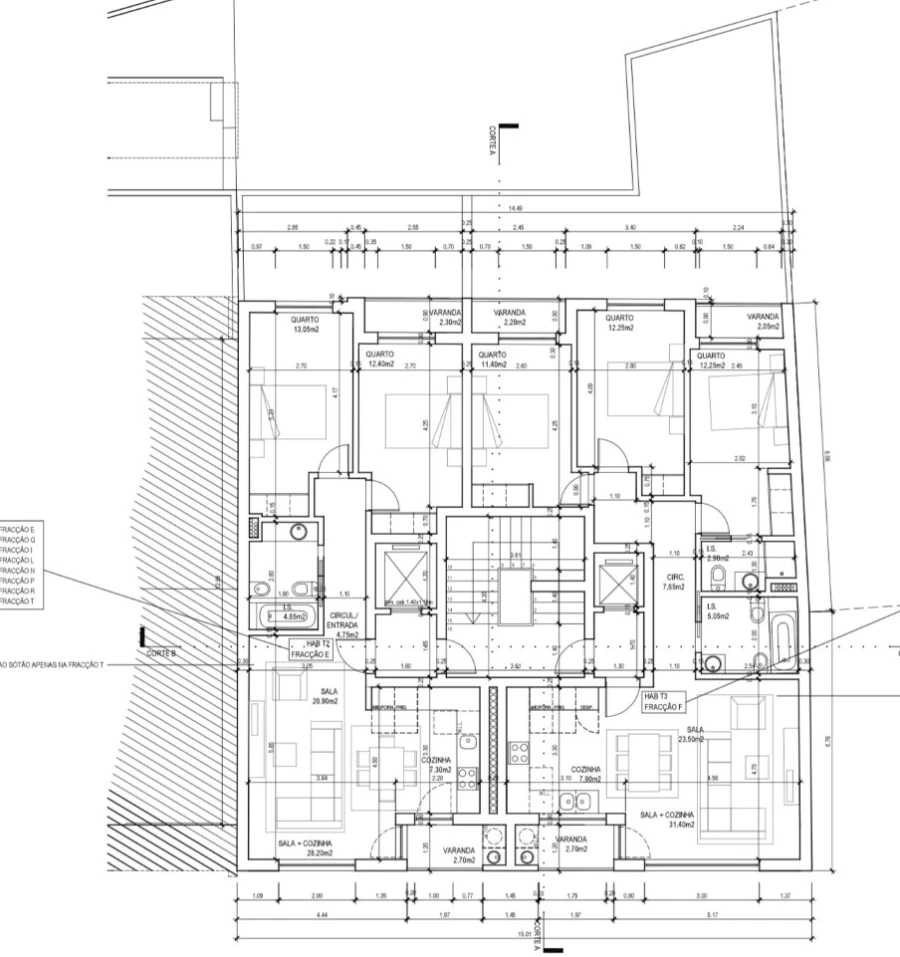 Apartamento T2 para Venda em Corroios Planta 1