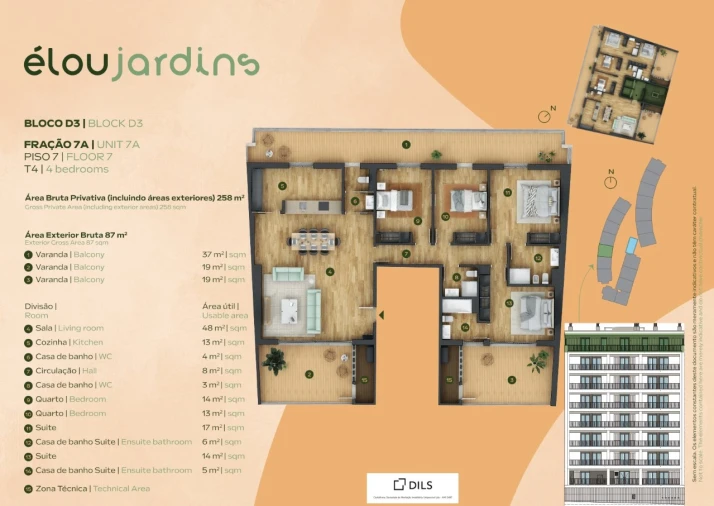 Apartamento T4 para Venda em Santo António dos Cavaleiros e Frielas Planta 1