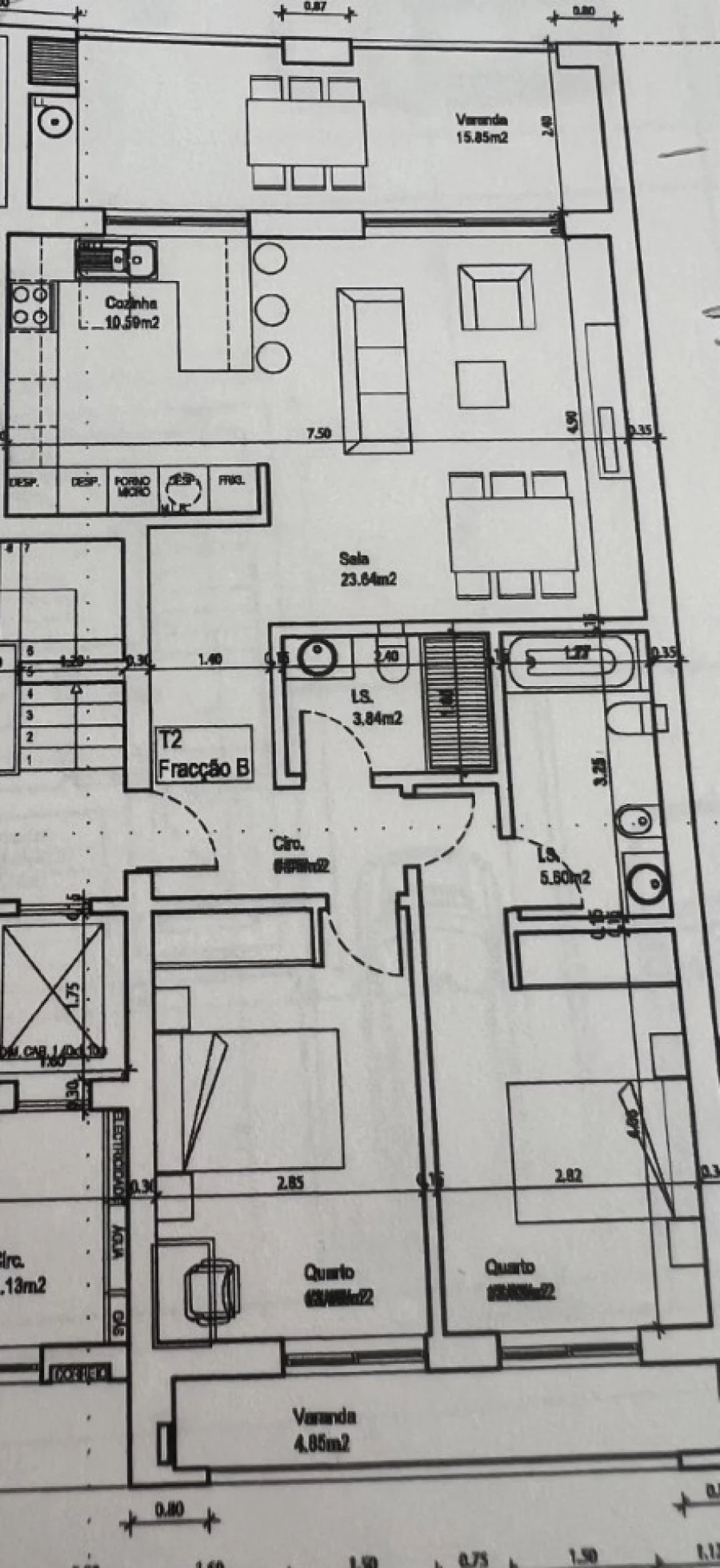 Apartamento T2 para Venda em Corroios Planta 1