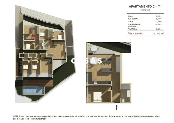 Apartamento T2 para Venda em Madalena do Mar Foto 6