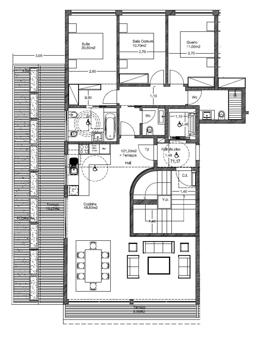Apartamento T3 para Venda em Lordelo do Ouro e Massarelos Planta 1