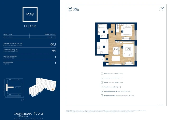 Apartamento T1 para Venda em Campanhã Planta 1
