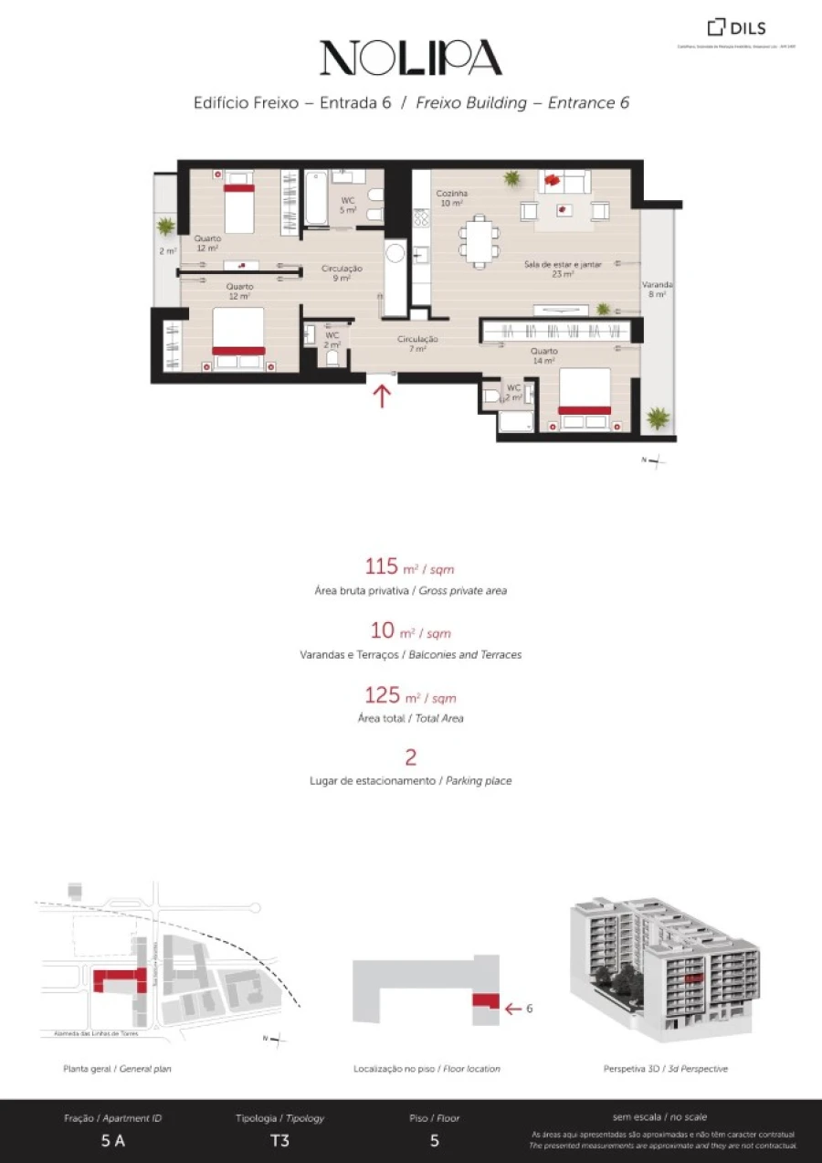 Apartamento T3 para Venda em Lumiar Planta 1