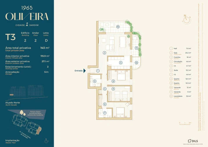 Apartamento T3 para Venda em Santo António dos Cavaleiros e Frielas Planta 1