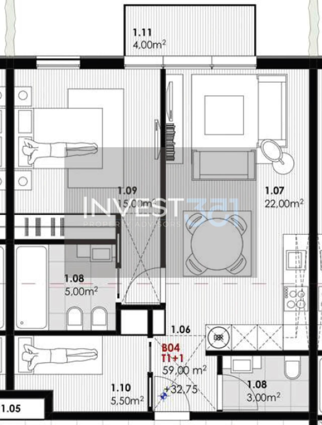 Apartamento T1 para Venda em Canidelo Foto 19