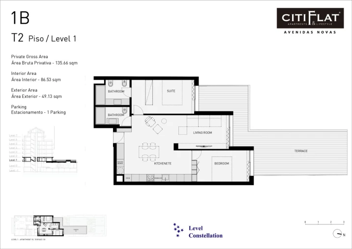 Apartamento T2 para Venda em Avenidas Novas Planta 1