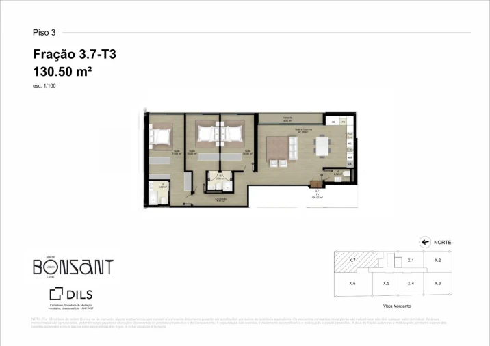 Apartamento T3 para Venda em Campolide Planta 1