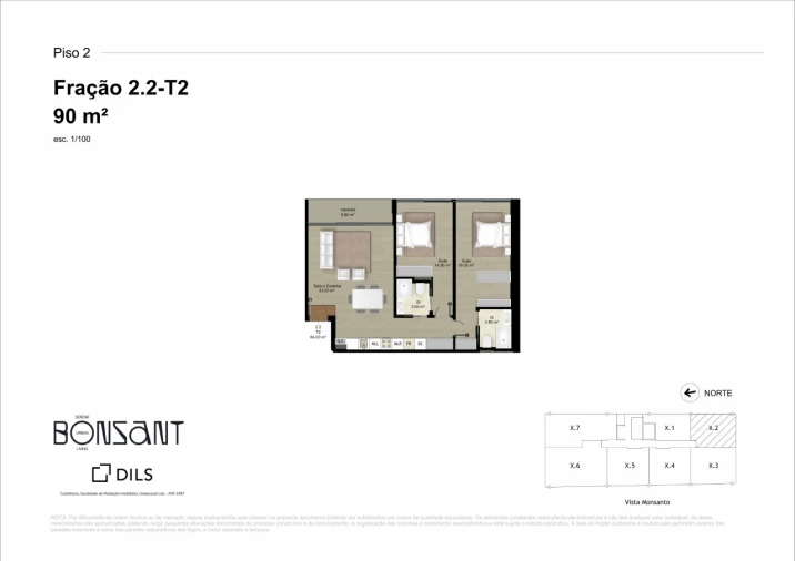 Apartamento T2 para Venda em Campolide Planta 1