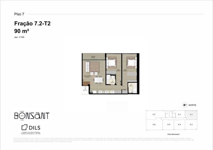 Apartamento T2 para Venda em Campolide Planta 1