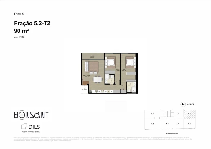 Apartamento T2 para Venda em Campolide Planta 1