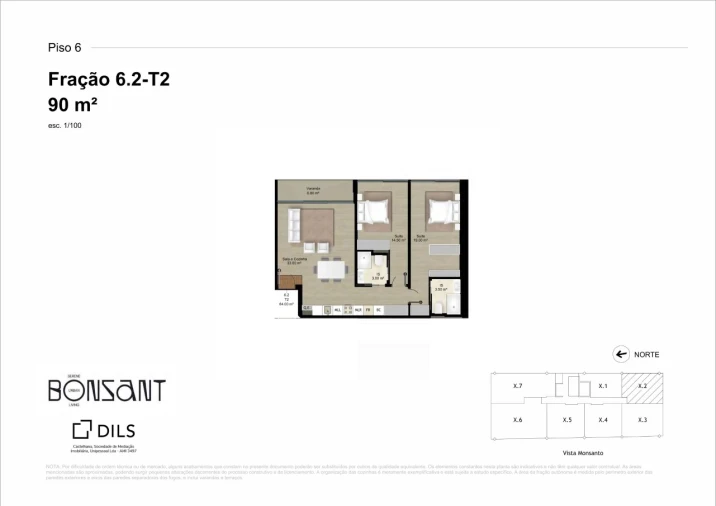 Apartamento T2 para Venda em Campolide Planta 1