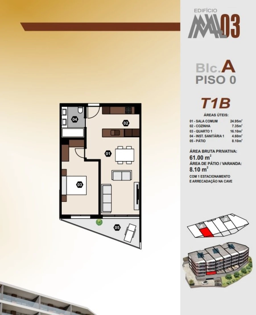 Apartamento T1 para Venda em Camara de Lobos Planta 1