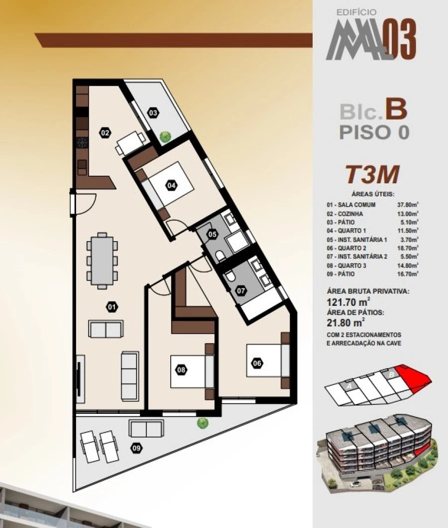 Apartamento T3 para Venda em Camara de Lobos Planta 1