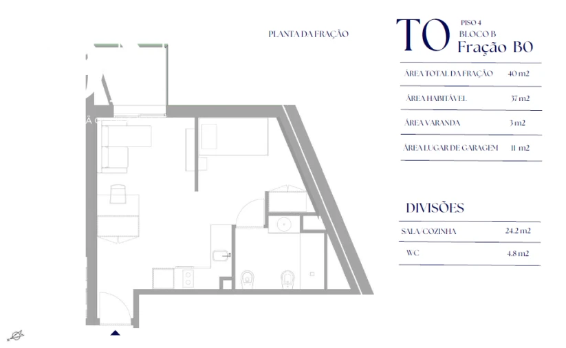 Apartamento T0 para Venda em Paranhos Foto 6