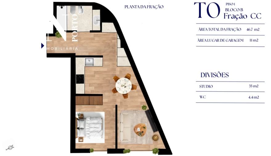 Apartamento T0 para Venda em Paranhos Foto 6