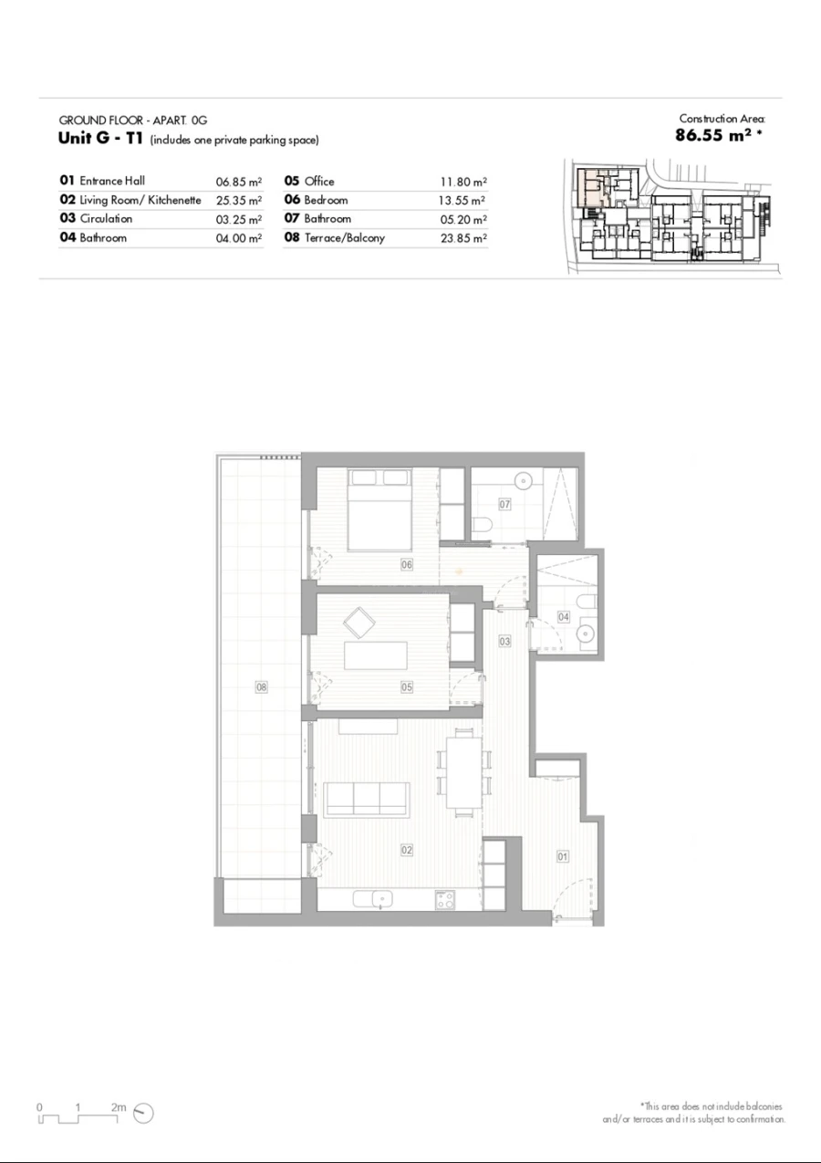 Apartamento T1 para Venda em Lagos (São Sebastião e Santa Maria) Planta 1