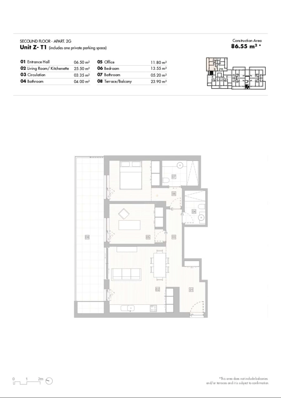 Apartamento T1 para Venda em Lagos (São Sebastião e Santa Maria) Planta 3