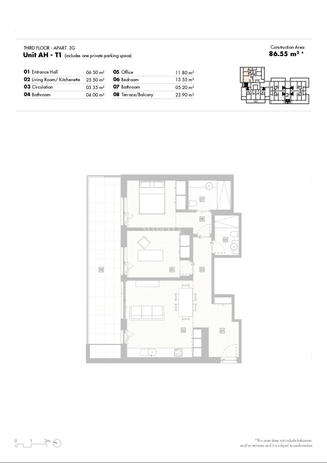 Apartamento T1 para Venda em Lagos (São Sebastião e Santa Maria) Planta 2