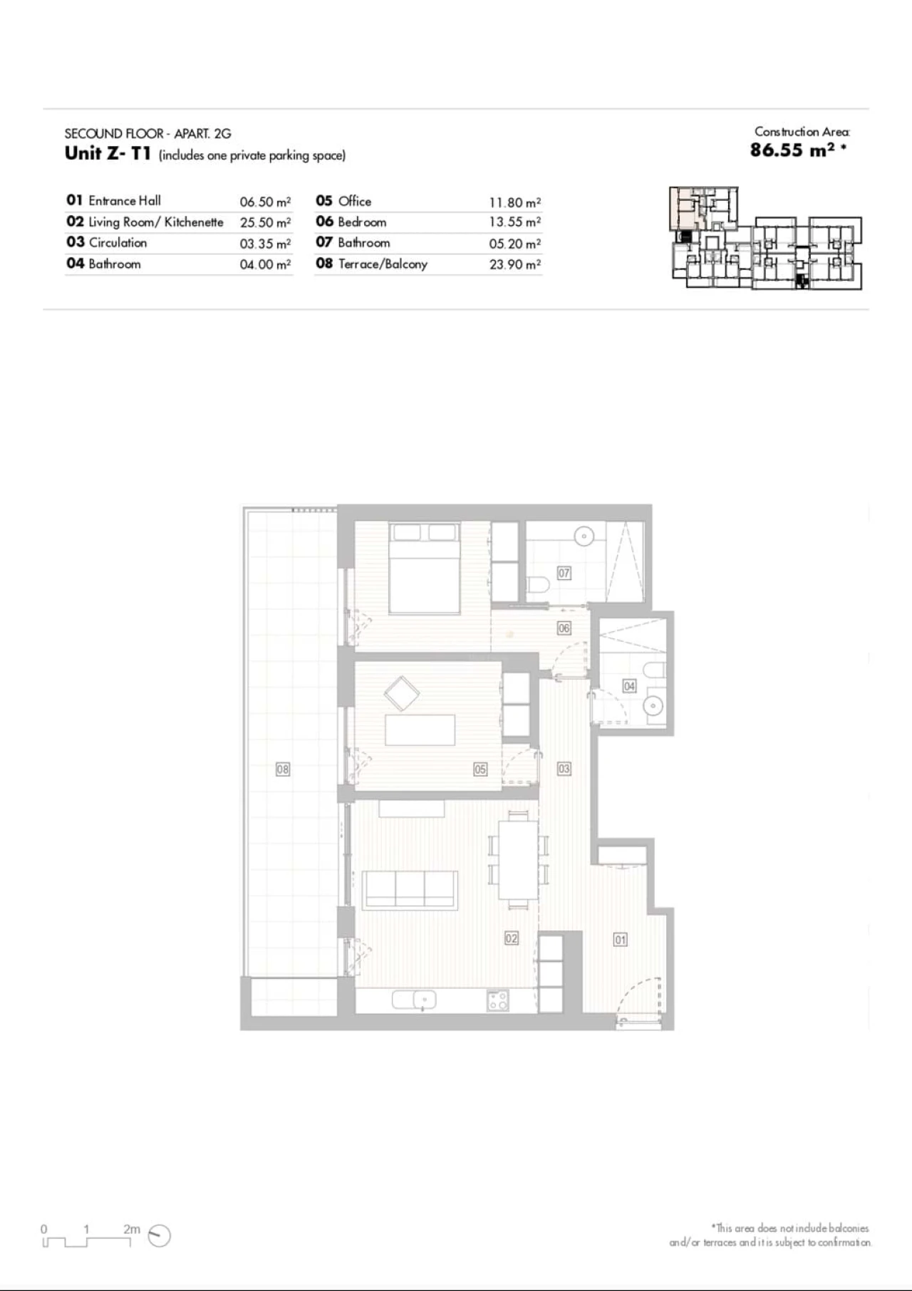 Apartamento T1 para Venda em Lagos (São Sebastião e Santa Maria) Planta 3