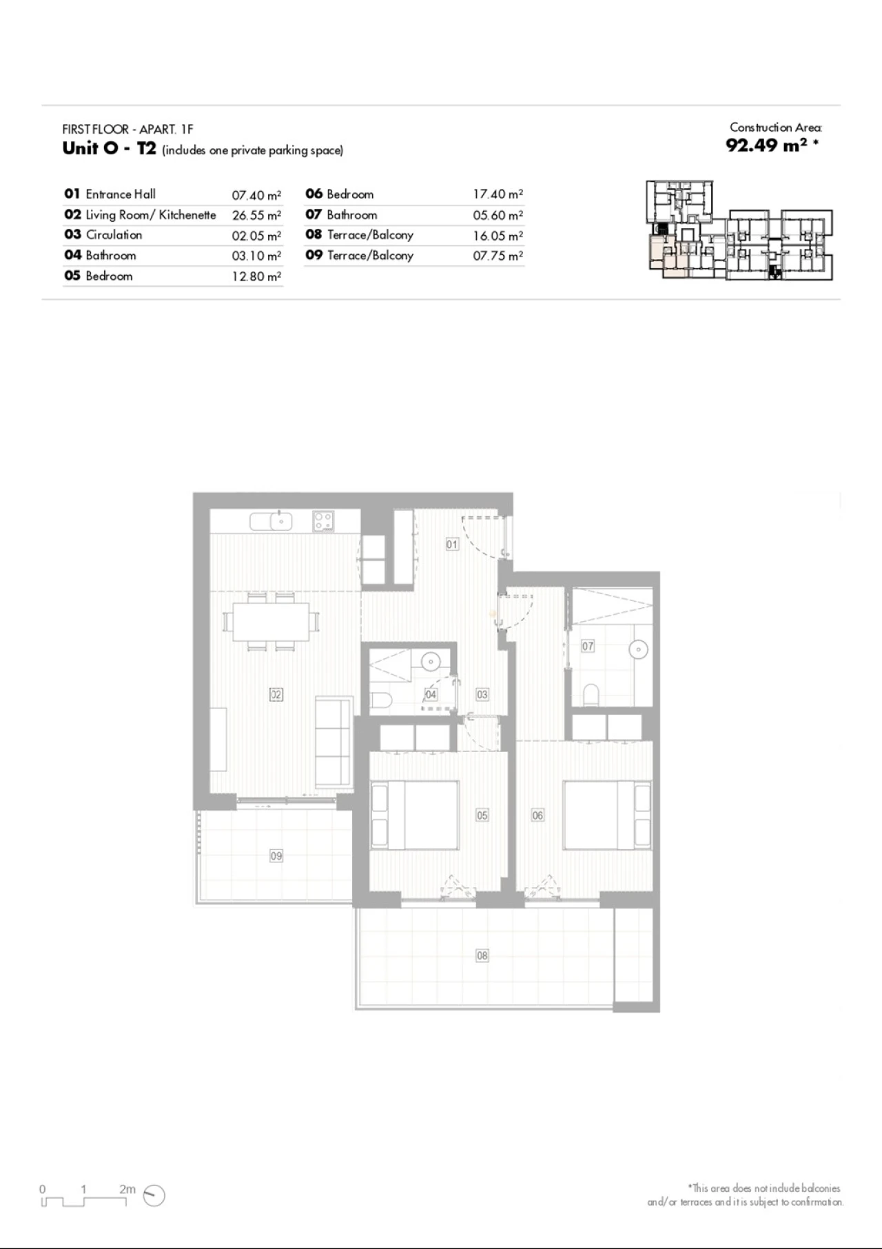 Apartamento T2 para Venda em Lagos (São Sebastião e Santa Maria) Planta 2