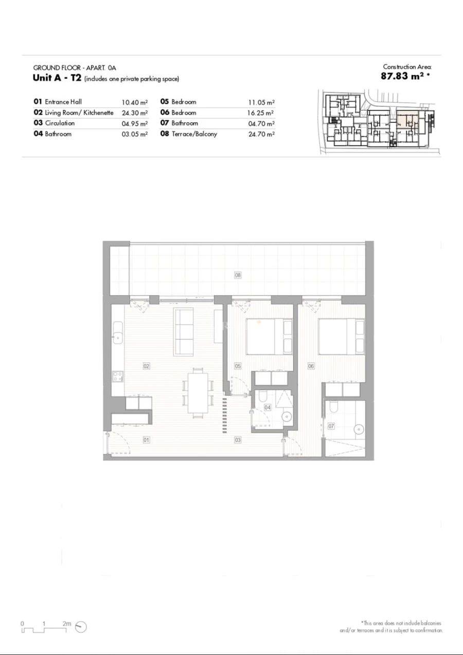 Apartamento T2 para Venda em Lagos (São Sebastião e Santa Maria) Planta 1