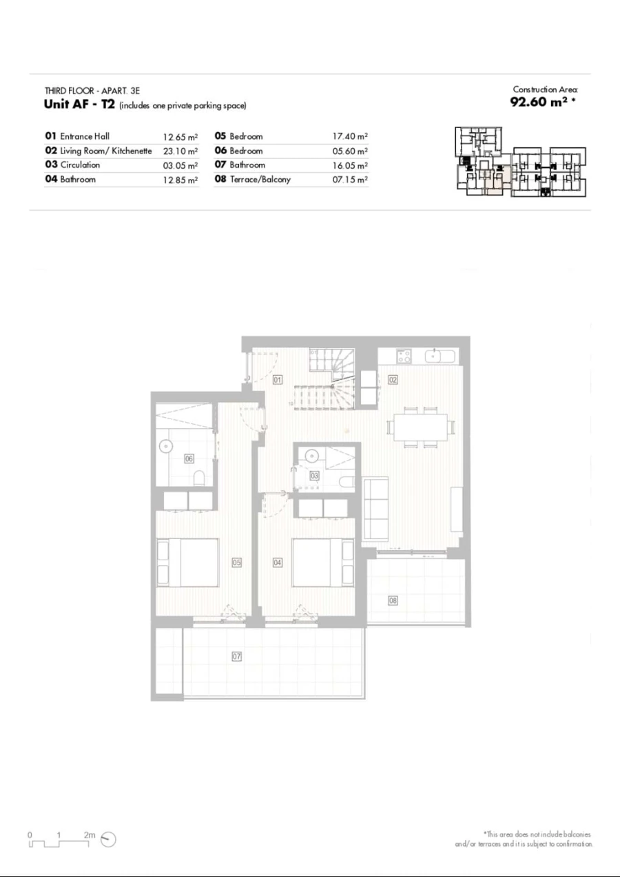 Apartamento T2 para Venda em Lagos (São Sebastião e Santa Maria) Planta 3