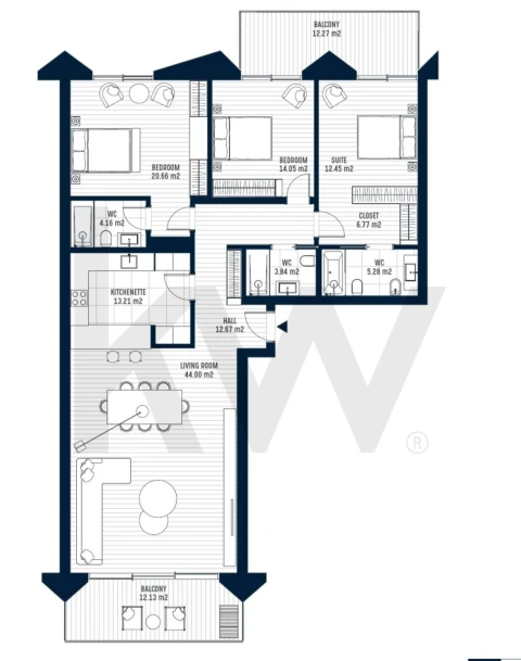 Apartamento T3 para Venda em Armação de Pera