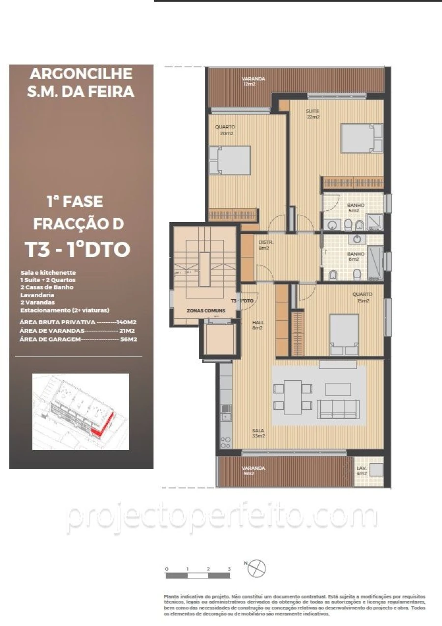 Apartamento T3 para Venda em Argoncilhe Foto 3