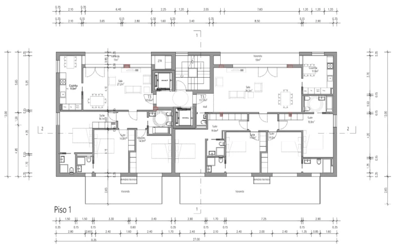 Apartamento T3 para Venda em Santa Clara e Castelo Viegas Planta 1