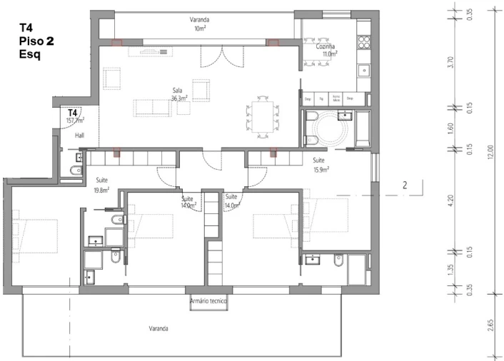 Apartamento T4 para Venda em Santa Clara e Castelo Viegas Planta 1