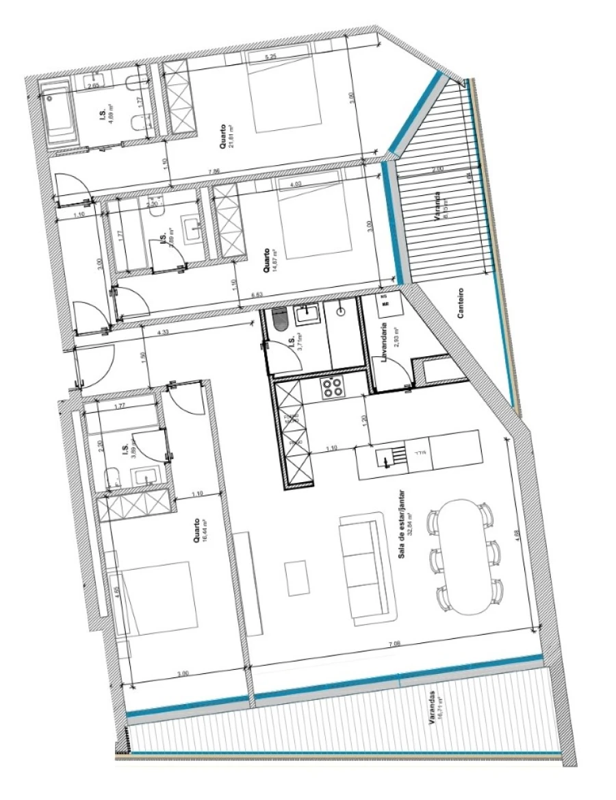 Apartamento T3 para Venda em Olhão Planta 1