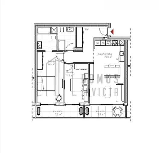 Apartamento T2 para Venda em Mafamude e Vilar do Paraíso Foto 8