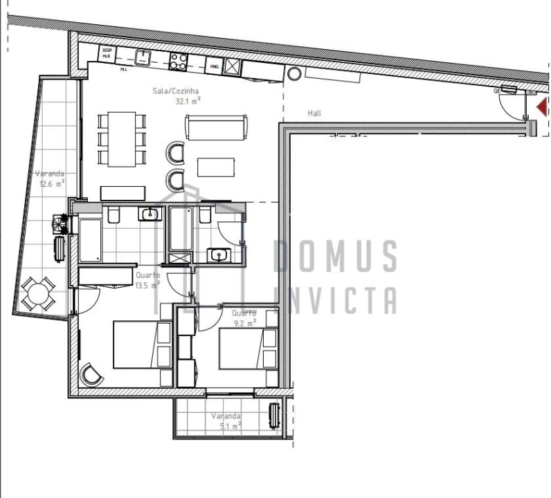Apartamento T2 para Venda em Mafamude e Vilar do Paraíso Foto 7