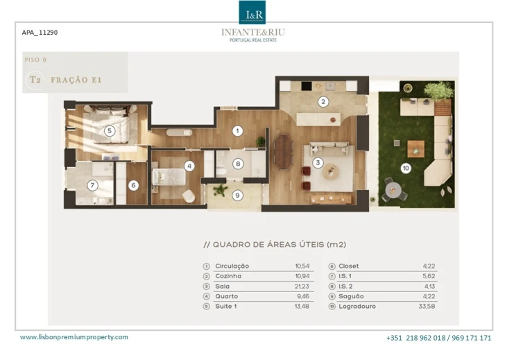 Apartamento T2 para Venda em Avenidas Novas Planta 1