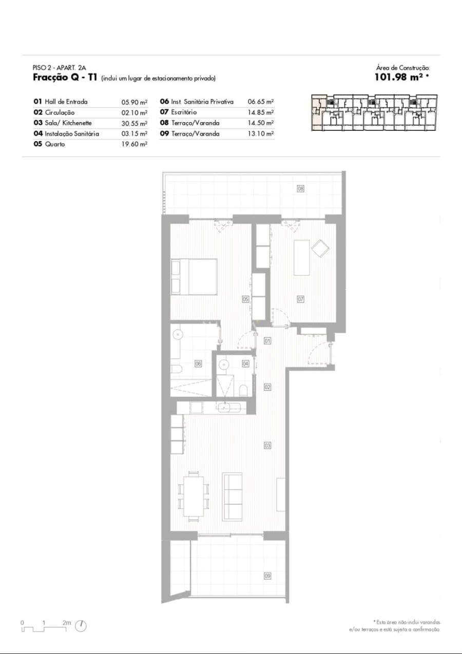 Apartamento T1 para Venda em Lagos (São Sebastião e Santa Maria) Planta 5