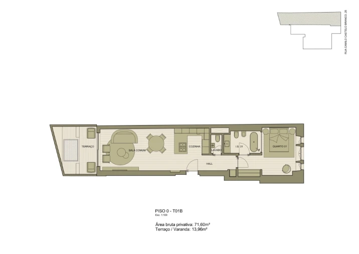 Apartamento T1 para Venda em Santo António Planta 1