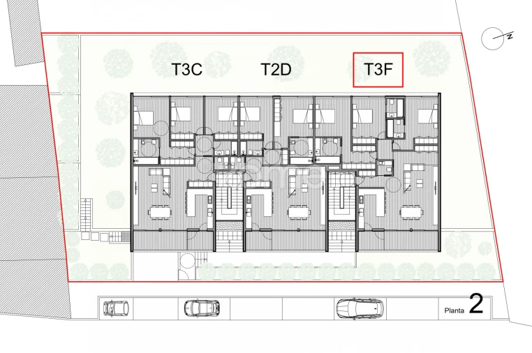 Apartamento T3 para Venda em Gondomar (São Cosme), Valbom e Jovim Planta 2