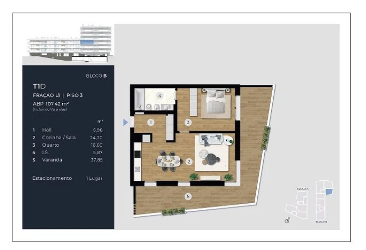 Apartamento T1 para Venda em Ramalde Foto 49